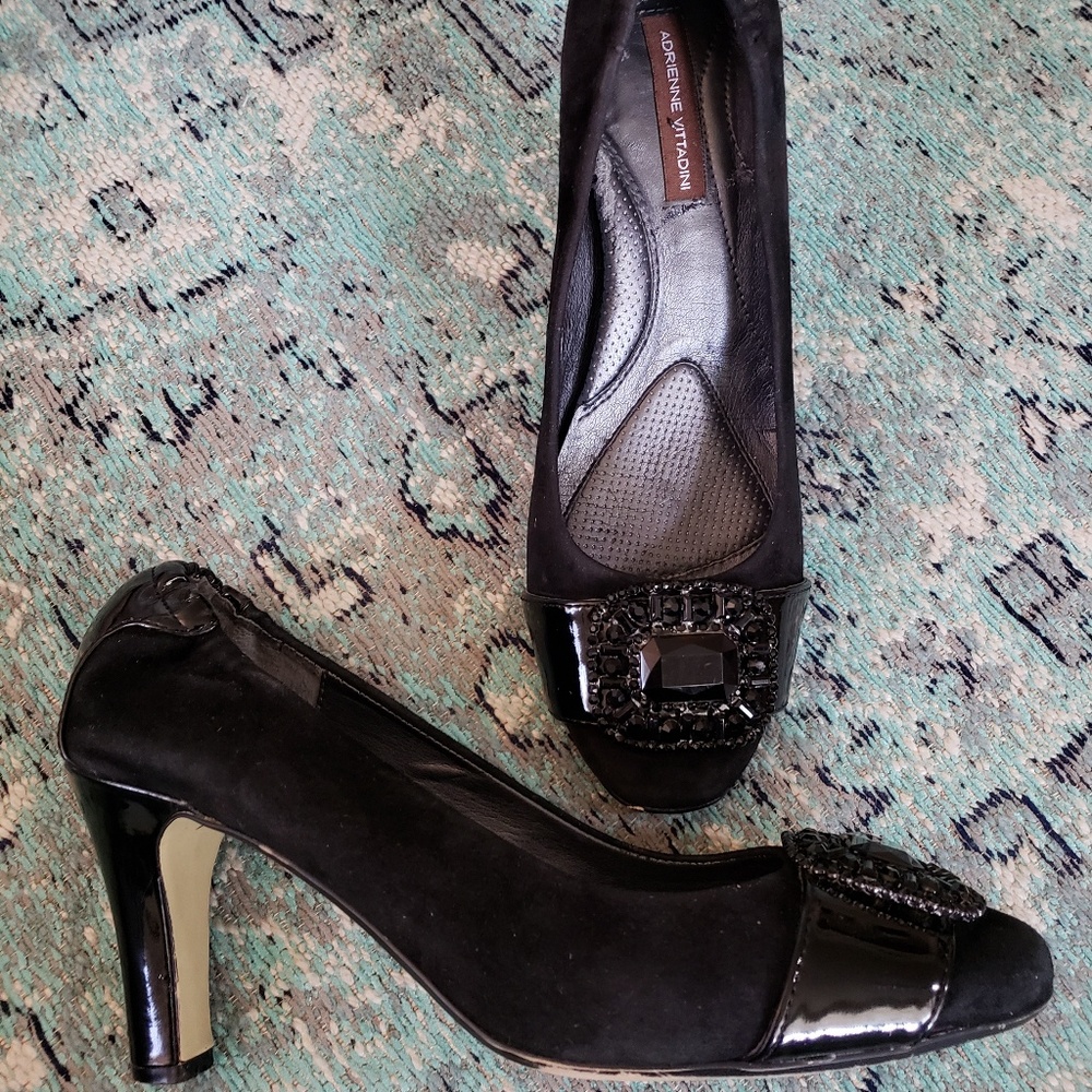 Adrienne Vittadini Suede|Patent Leather Heels